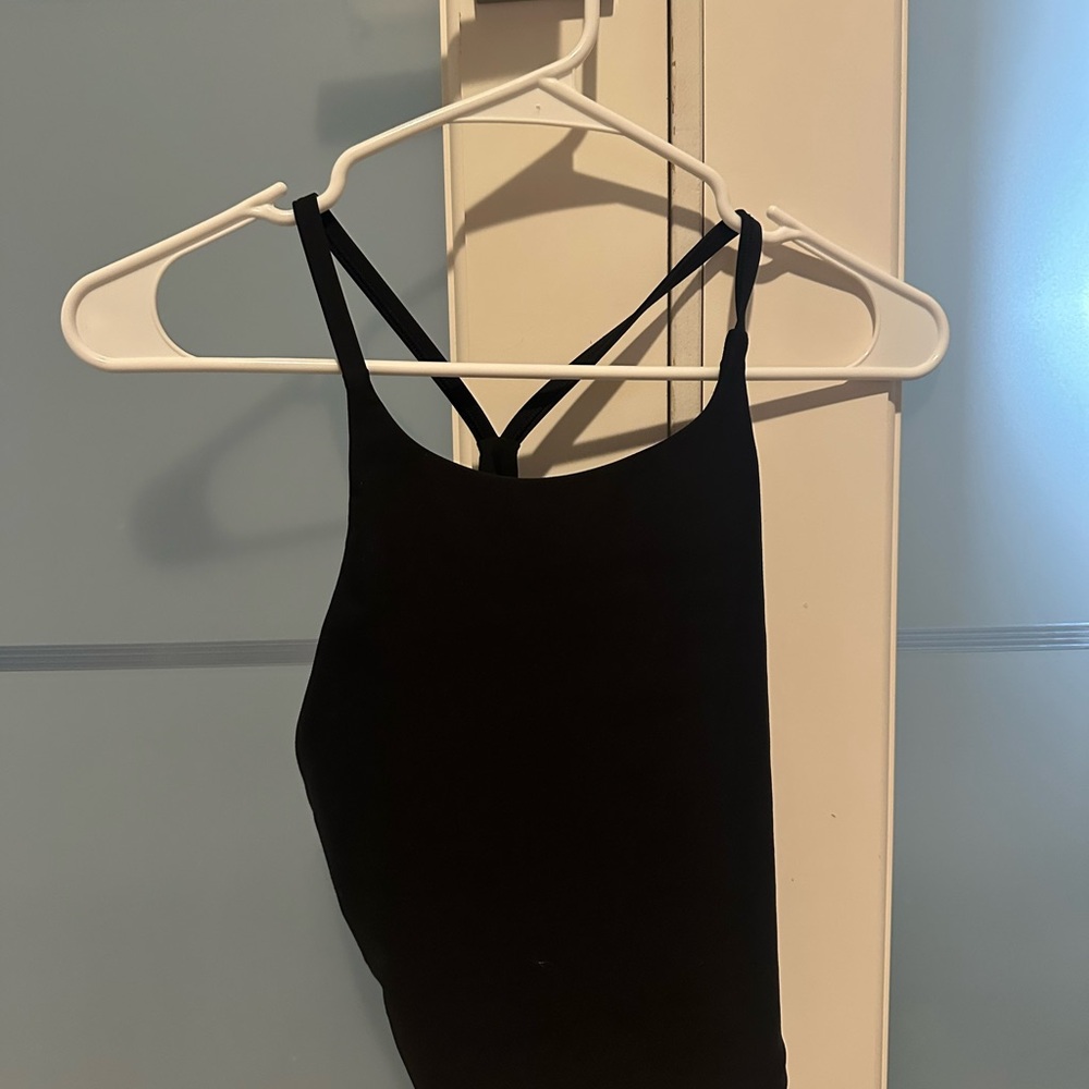 Black Strappy Athletic Tank Top